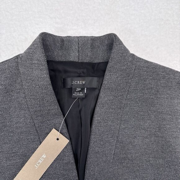 J Crew Going‎ Out Blazer Jacket Women’s Size 2 Petite Gray Heather Dove NEW - Picture 6 of 9